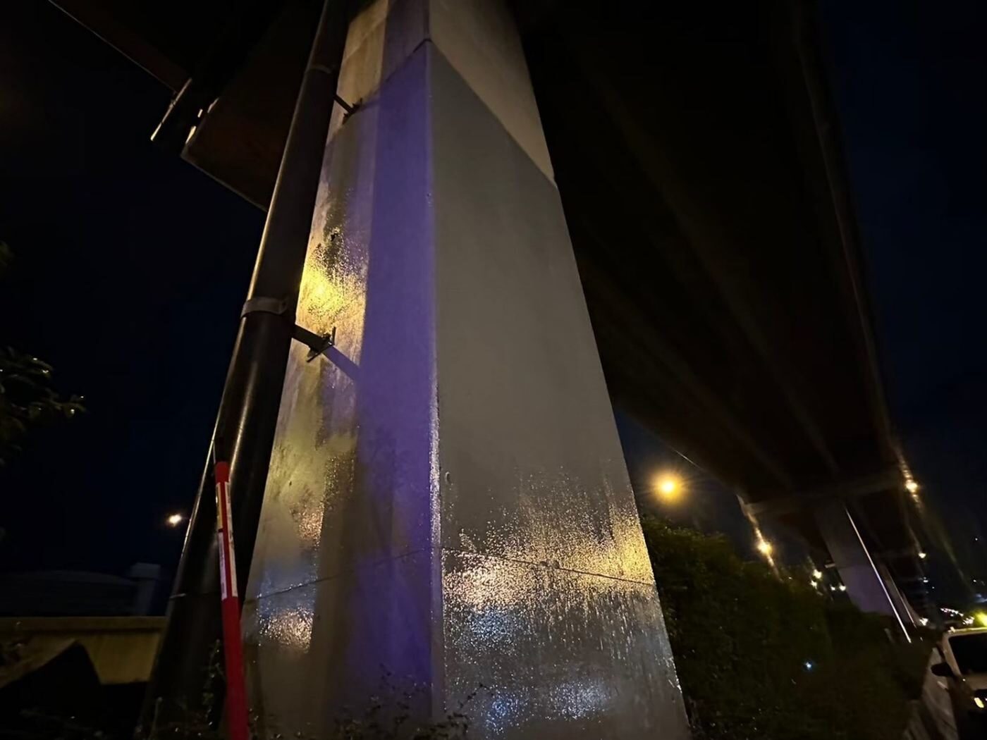 Completed protective coating on piers